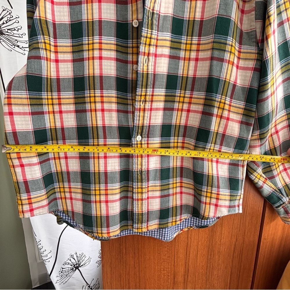 Vintage Yves Saint Laurent Pour Homme Plaid Button Down Shirt Size L 100% Cotton - Picture 16 of 16